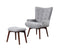 Upholstered Accent Chair With Ottoman - Pearl Silver-Washburn's Home Furnishings