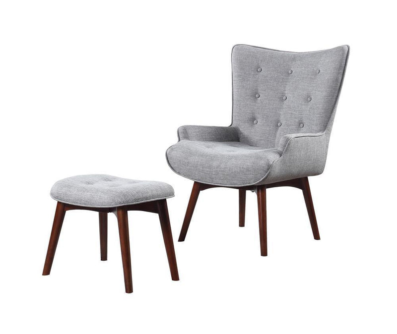 Upholstered Accent Chair With Ottoman - Pearl Silver-Washburn's Home Furnishings