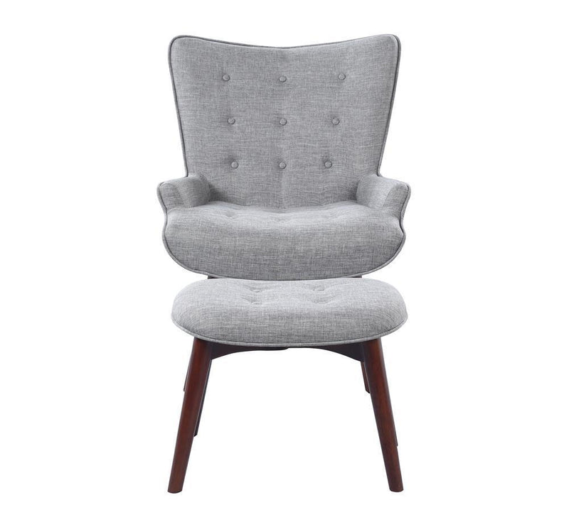 Upholstered Accent Chair With Ottoman - Pearl Silver-Washburn's Home Furnishings