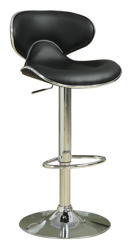 Upholstered Adjustable Height Bar Stools - Black (set Of 2)-Washburn's Home Furnishings