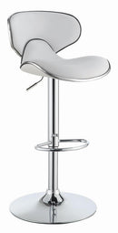 Upholstered Adjustable Height Bar Stools - White And Chrome (set Of 2)-Washburn's Home Furnishings