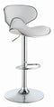 Upholstered Adjustable Height Bar Stools - White And Chrome (set Of 2)-Washburn's Home Furnishings