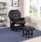 Upholstered Glider Recliner With Ottoman - Black-Washburn's Home Furnishings