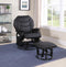 Upholstered Glider Recliner With Ottoman - Black-Washburn's Home Furnishings