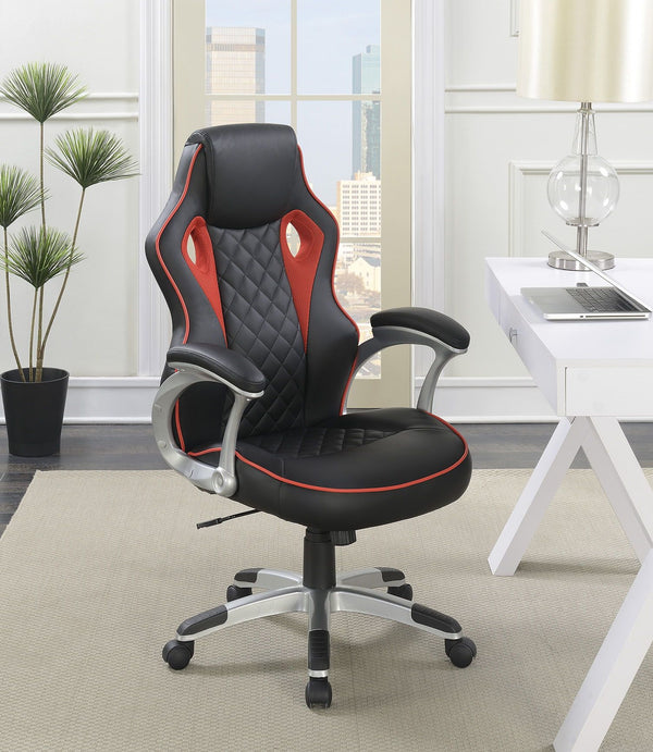 Upholstered Office Chair - Black-Washburn's Home Furnishings