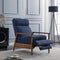 Upholstered Push-back Recliner - Blue-Washburn's Home Furnishings