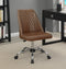 Upholstered Tufted Back Office Chair - Brown-Washburn's Home Furnishings