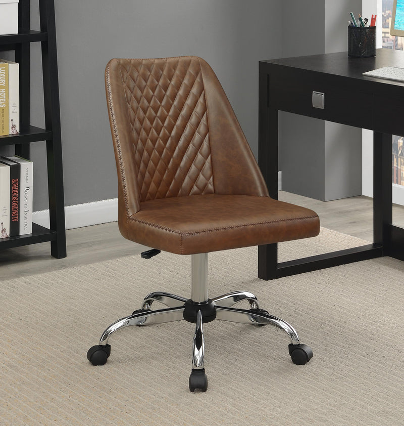 Upholstered Tufted Back Office Chair - Brown-Washburn's Home Furnishings