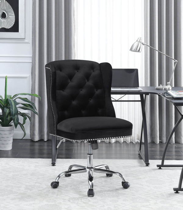 Upholstered Tufted Office Chair - Black-Washburn's Home Furnishings