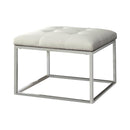 Upholstered Tufted Ottoman - White-Washburn's Home Furnishings