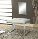 Upholstered Tufted Ottoman - White-Washburn's Home Furnishings