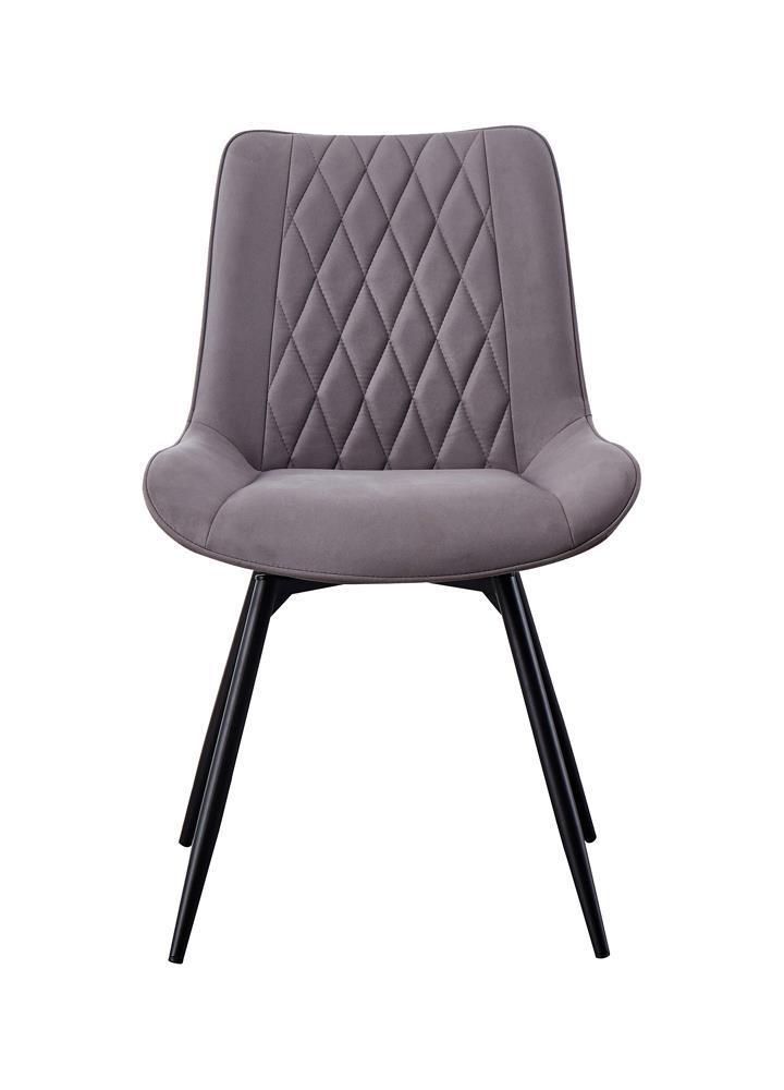 Upholstered Tufted Swivel Dining Chair - Gray-Washburn's Home Furnishings