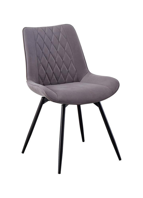 Upholstered Tufted Swivel Dining Chair - Gray-Washburn's Home Furnishings