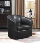 Upholstery Sloped Arm Accent Swivel Chair - Black-Washburn's Home Furnishings