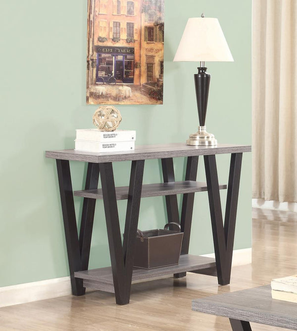 V-shaped Sofa Table - Black-Washburn's Home Furnishings