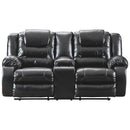 Vacherie - Black - Dbl Rec Loveseat W/console-Washburn's Home Furnishings