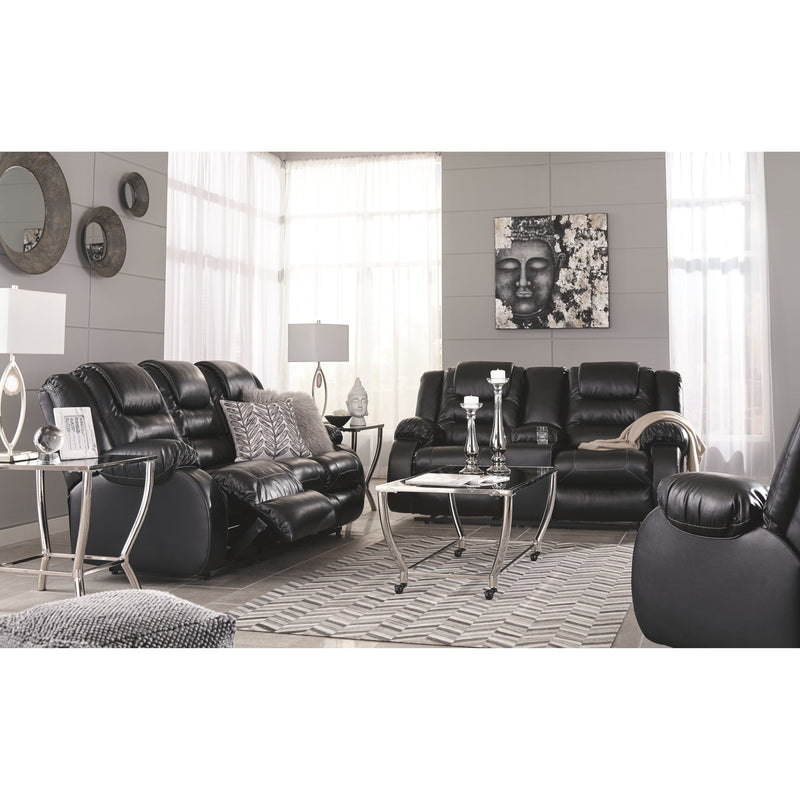 Vacherie - Black - Dbl Rec Loveseat W/console-Washburn's Home Furnishings