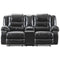 Vacherie - Black - Dbl Rec Loveseat W/console-Washburn's Home Furnishings