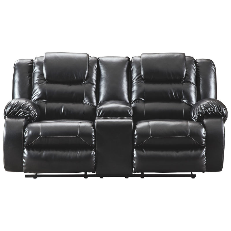 Vacherie - Black - Dbl Rec Loveseat W/console-Washburn's Home Furnishings