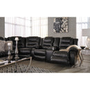 Vacherie - Black - Reclining Sofa 3 Pc Sectional-Washburn's Home Furnishings