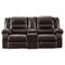 Vacherie - Chocolate - Dbl Rec Loveseat W/console-Washburn's Home Furnishings