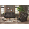 Vacherie - Chocolate - Dbl Rec Loveseat W/console-Washburn's Home Furnishings