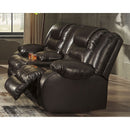 Vacherie - Chocolate - Dbl Rec Loveseat W/console-Washburn's Home Furnishings