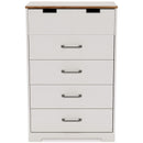 Vaibryn - White / Brown / Beige - Five Drawer Chest-Washburn's Home Furnishings