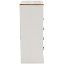 Vaibryn - White / Brown / Beige - Five Drawer Chest-Washburn's Home Furnishings