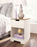 Vaibryn - White / Brown / Beige - One Drawer Night Stand-Washburn's Home Furnishings