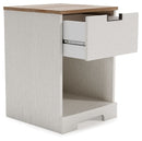 Vaibryn - White / Brown / Beige - One Drawer Night Stand-Washburn's Home Furnishings