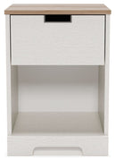 Vaibryn - White / Brown / Beige - One Drawer Night Stand-Washburn's Home Furnishings