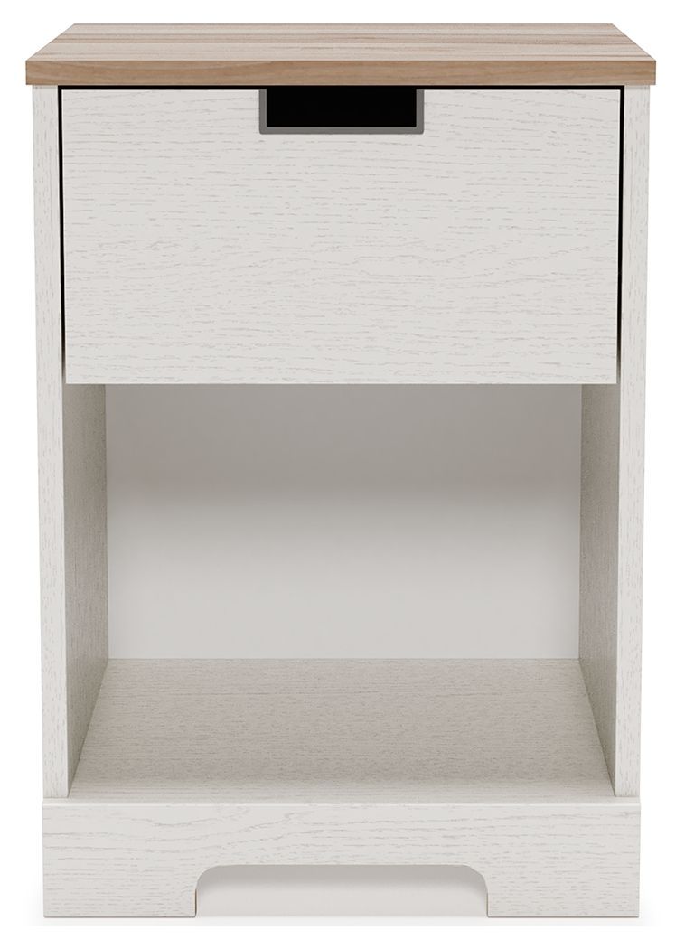 Vaibryn - White / Brown / Beige - One Drawer Night Stand-Washburn's Home Furnishings