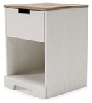 Vaibryn - White / Brown / Beige - One Drawer Night Stand-Washburn's Home Furnishings