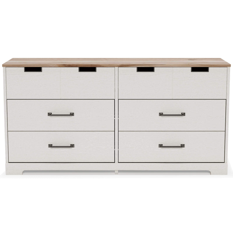 Vaibryn - White / Brown / Beige - Six Drawer Dresser-Washburn's Home Furnishings