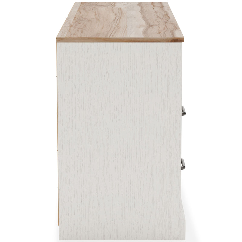 Vaibryn - White / Brown / Beige - Six Drawer Dresser-Washburn's Home Furnishings