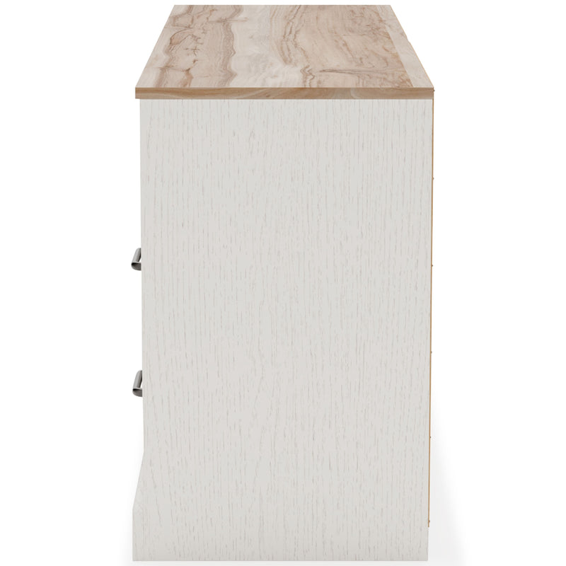 Vaibryn - White / Brown / Beige - Six Drawer Dresser - Vinyl-wrapped-Washburn's Home Furnishings