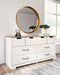 Vaibryn - White / Brown / Beige - Six Drawer Dresser - Vinyl-wrapped-Washburn's Home Furnishings