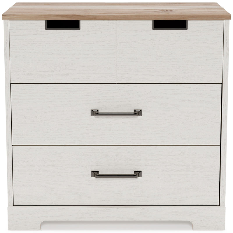 Vaibryn - White / Brown / Beige - Three Drawer Chest-Washburn's Home Furnishings