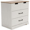 Vaibryn - White / Brown / Beige - Three Drawer Chest-Washburn's Home Furnishings