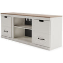 Vaibryn - White / Brown - Lg Tv Stand W/fireplace Option-Washburn's Home Furnishings