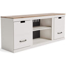 Vaibryn - White / Brown - Lg Tv Stand W/fireplace Option-Washburn's Home Furnishings