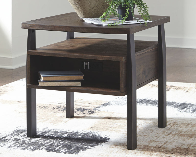 Vailbry - Brown Dark - Rectangular End Table-Washburn's Home Furnishings