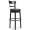 Valebeck - Black - Tall Uph Swivel Barstool(1/cn)-Washburn's Home Furnishings