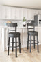 Valebeck - Black - Tall Uph Swivel Barstool(1/cn)-Washburn's Home Furnishings