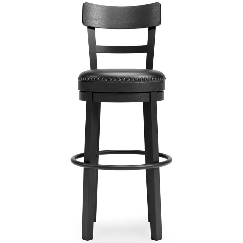 Valebeck - Black - Tall Uph Swivel Barstool(1/cn)-Washburn's Home Furnishings