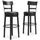 Valebeck - Black - Tall Uph Swivel Barstool(1/cn)-Washburn's Home Furnishings