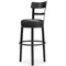 Valebeck - Black - Tall Uph Swivel Barstool(1/cn)-Washburn's Home Furnishings