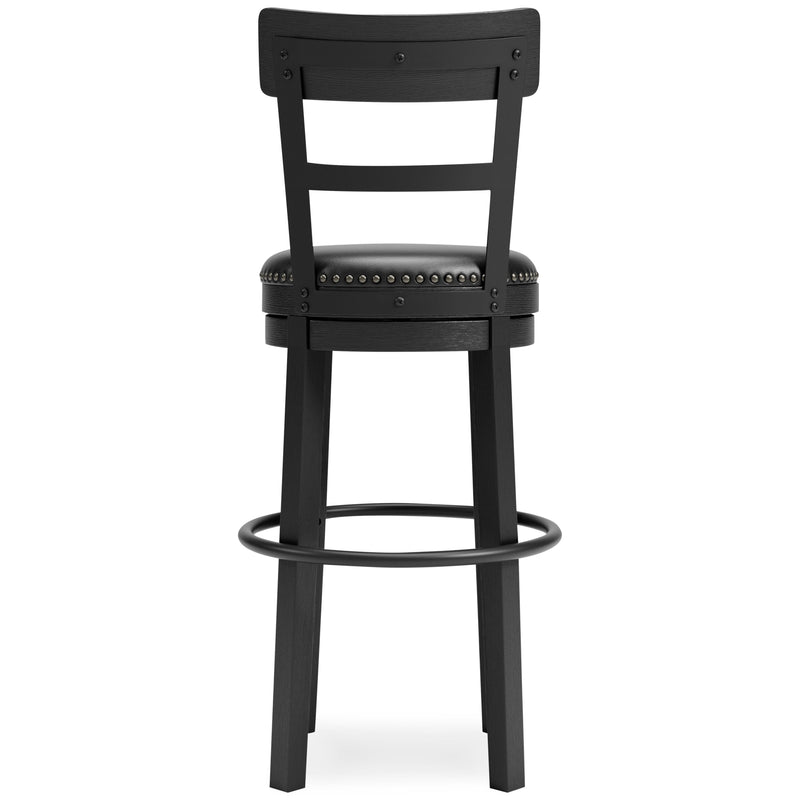 Valebeck - Black - Tall Uph Swivel Barstool(1/cn)-Washburn's Home Furnishings