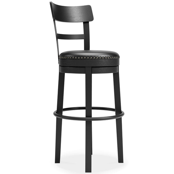 Valebeck - Black - Tall Uph Swivel Barstool(1/cn)-Washburn's Home Furnishings